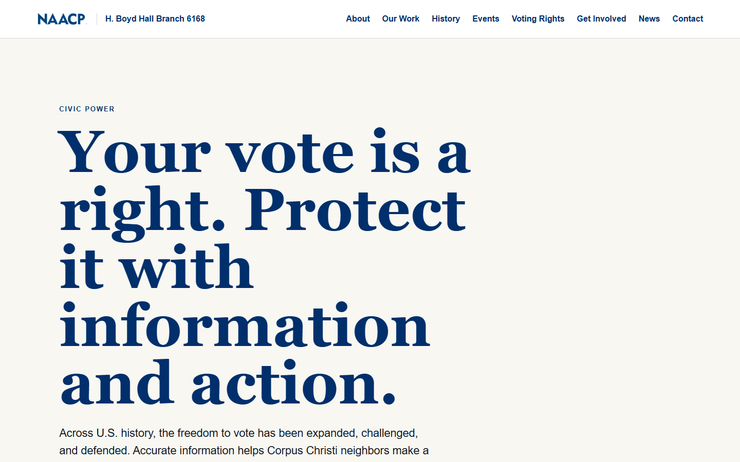 NAACP voting-rights education page